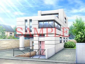 サンプル画像1:著作権フリー背景素材「マイホーム」 (キュキュキュのQのQ) [d_136176]