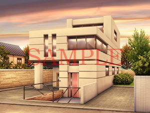 サンプル画像2:著作権フリー背景素材「マイホーム」 (キュキュキュのQのQ) [d_136176]