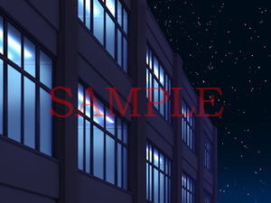 サンプル画像2:著作権フリー背景CG素材「校舎の一部」(キュキュキュのQのQ) [d_136991]