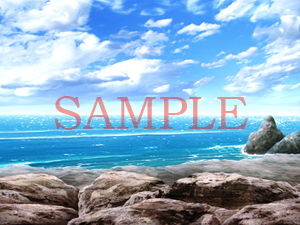 サンプル画像2:著作権フリー背景CG素材「岩場」(キュキュキュのQのQ) [d_137072]