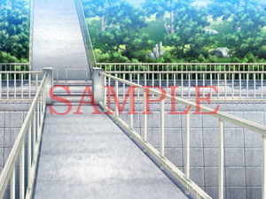 サンプル画像1:著作権フリー背景CG素材「歩道」(キュキュキュのQのQ) [d_137196]