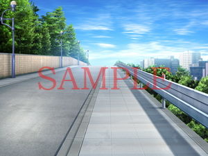 サンプル画像2:著作権フリー背景CG素材「歩道2」(キュキュキュのQのQ) [d_137439]