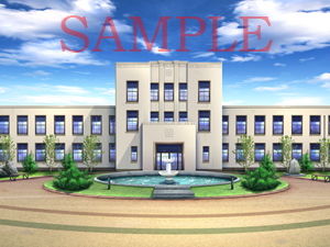 サンプル画像1:著作権フリー背景CG素材「校庭」(キュキュキュのQのQ) [d_137588]