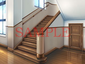 サンプル画像2:著作権フリー背景CG素材「階段」(キュキュキュのQのQ) [d_137683]