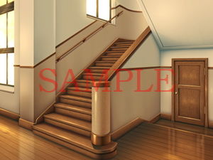 サンプル画像3:著作権フリー背景CG素材「階段」(キュキュキュのQのQ) [d_137683]