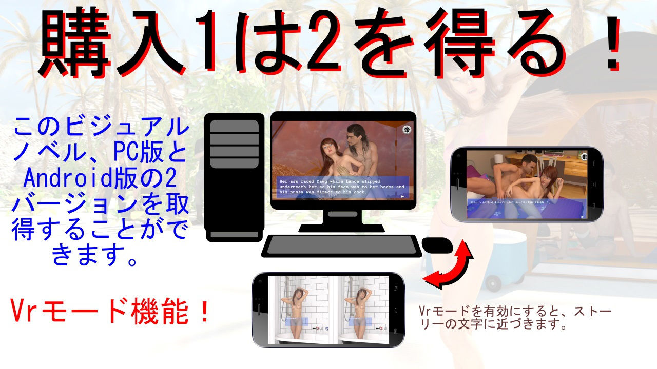 サンプル画像2:ビーチナイトメアでキャンプ(Konyoku Game) [d_137847]