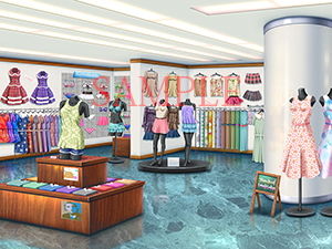 サンプル画像2:著作権フリー背景CG素材「婦人服売り場 下着売り場」(キュキュキュのQのQ) [d_138530]