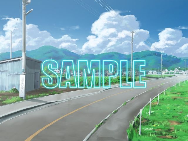 サンプル画像2:背景素材:田舎道1(少年舎) [d_139061]