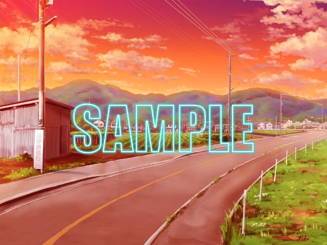 サンプル画像3:背景素材:田舎道1(少年舎) [d_139061]