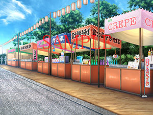 サンプル画像1:著作権フリー背景CG素材「夜店」(キュキュキュのQのQ) [d_139197]