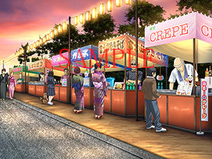 サンプル画像2:著作権フリー背景CG素材「夜店」(キュキュキュのQのQ) [d_139197]