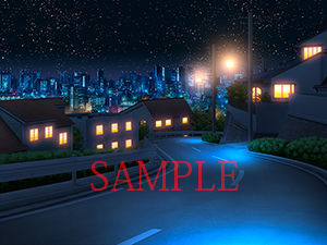 著作権フリー背景CG素材「住宅登り坂、下り坂」画像no.3