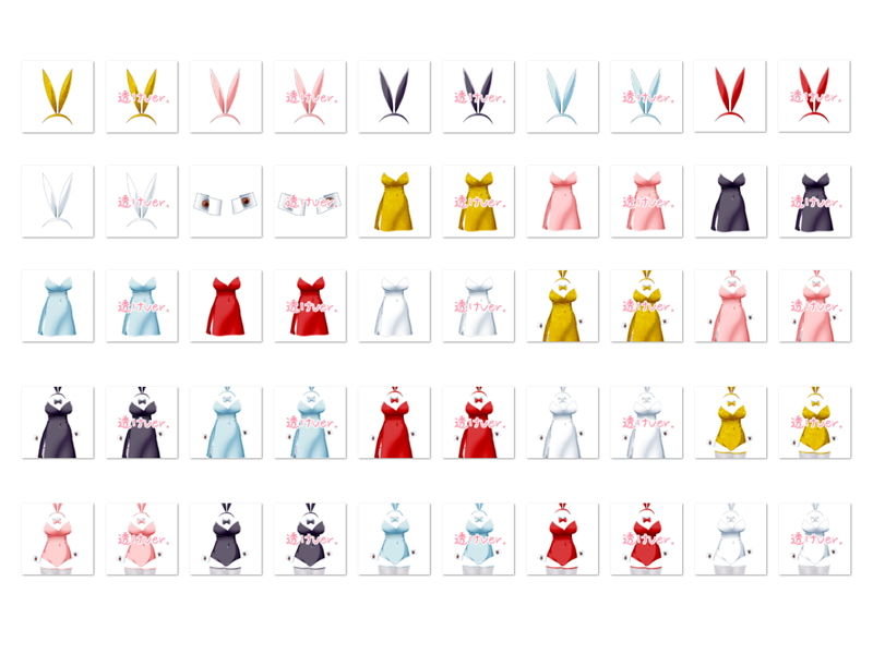 サンプル画像1:佐野俊英があなたの専用原画マンになります 衣装素材集C – バニーガール -(White Candy) [d_139903]