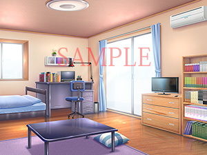 サンプル画像1:著作権フリー背景CG素材「男の子部屋 お嬢様部屋」(キュキュキュのQのQ) [d_140359]