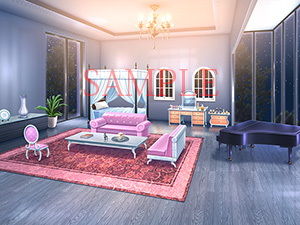 サンプル画像3:著作権フリー背景CG素材「男の子部屋 お嬢様部屋」(キュキュキュのQのQ) [d_140359]