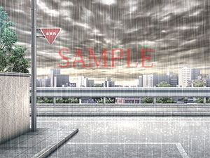 サンプル画像3:著作権フリー背景CG素材「曇り空 雨」(キュキュキュのQのQ) [d_141086]