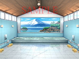 サンプル画像1:著作権フリー背景CG素材「銭湯」(キュキュキュのQのQ) [d_141431]
