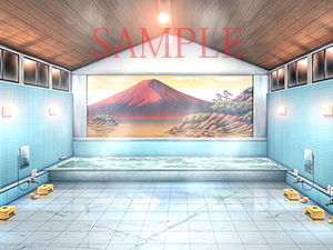サンプル画像2:著作権フリー背景CG素材「銭湯」(キュキュキュのQのQ) [d_141431]