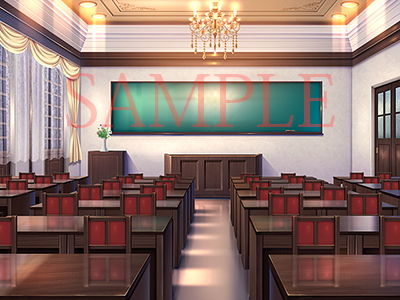 サンプル画像3:著作権フリー背景CG素材「古風な教室」(キュキュキュのQのQ) [d_141697]