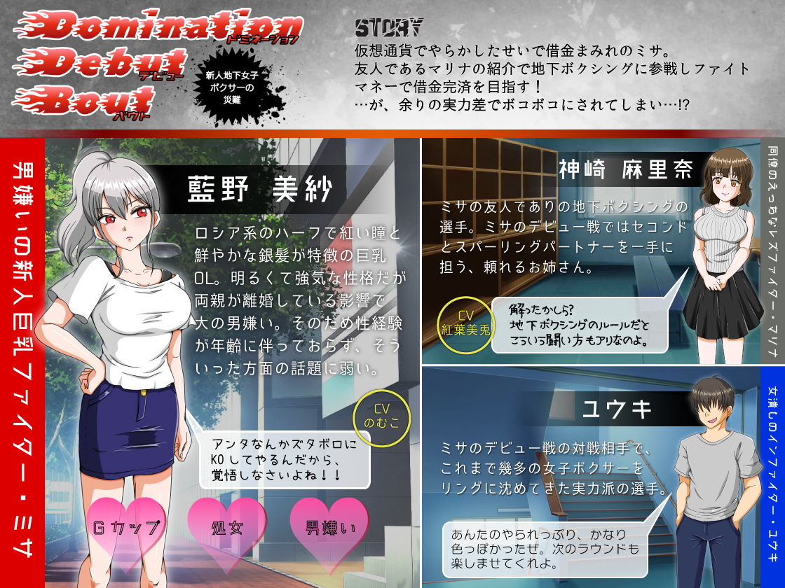サンプル画像1:Domination Debut Bout ～新人地下女子ボクサーの災難～(ナッツが主食) [d_146034]