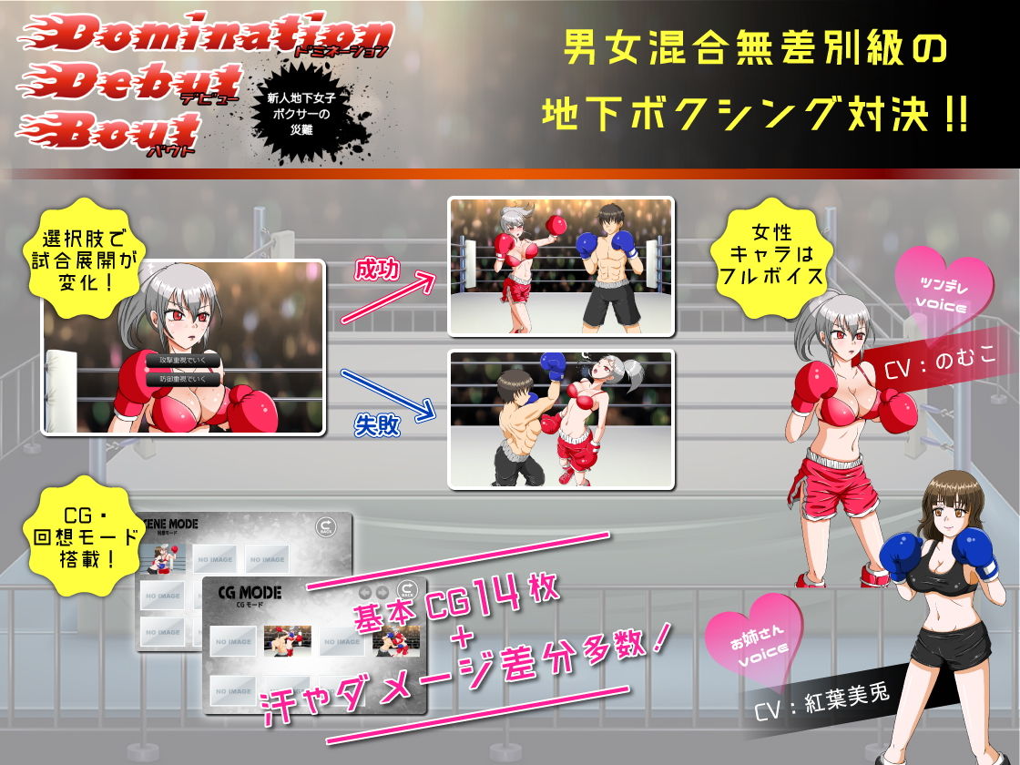 サンプル画像2:Domination Debut Bout ～新人地下女子ボクサーの災難～(ナッツが主食) [d_146034]