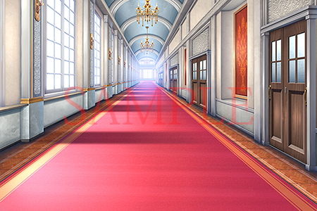 サンプル画像1:著作権フリー背景CG素材「豪華な廊下」(キュキュキュのQのQ) [d_146070]