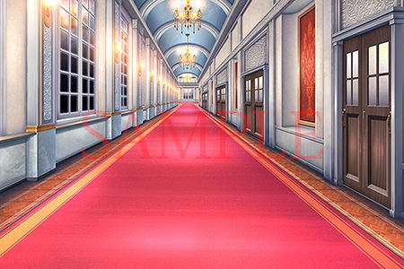 サンプル画像2:著作権フリー背景CG素材「豪華な廊下」(キュキュキュのQのQ) [d_146070]