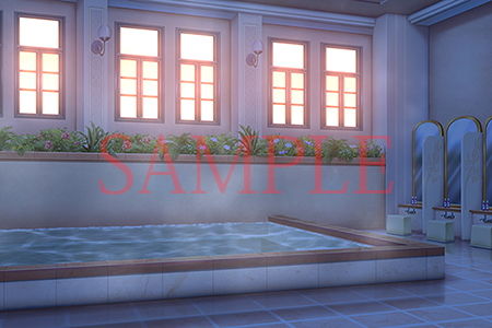 サンプル画像2:著作権フリー背景CG素材「高級な浴場」(キュキュキュのQのQ) [d_146256]