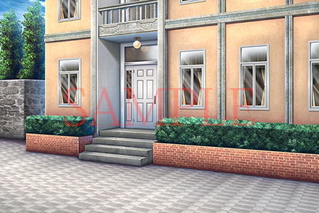 サンプル画像1:著作権フリー背景CG素材「洋風の寮」(キュキュキュのQのQ) [d_146409]