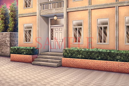 サンプル画像2:著作権フリー背景CG素材「洋風の寮」(キュキュキュのQのQ) [d_146409]