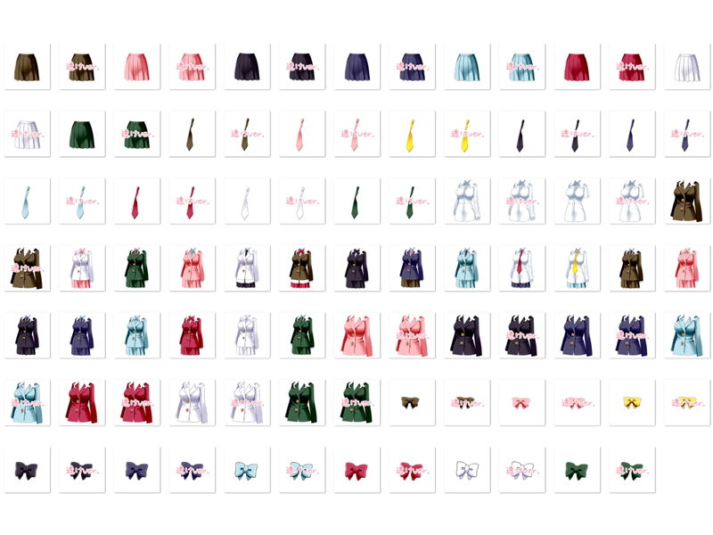 サンプル画像1:佐野俊英があなたの専用原画マンになります 衣装素材集B – ブレザー -(White Candy) [d_146679]