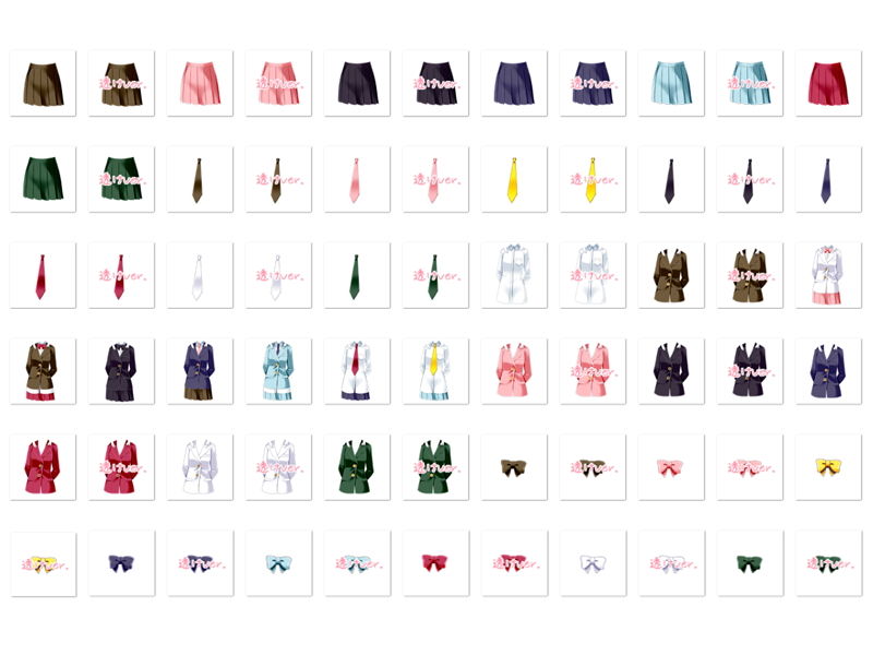 サンプル画像4:佐野俊英があなたの専用原画マンになります 衣装素材集ABC – ブレザー -(White Candy) [d_146925]