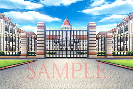 サンプル画像2:著作権フリー背景CG素材「お金持ちの学園」(キュキュキュのQのQ) [d_147512]