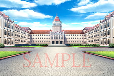 サンプル画像3:著作権フリー背景CG素材「お金持ちの学園」(キュキュキュのQのQ) [d_147512]