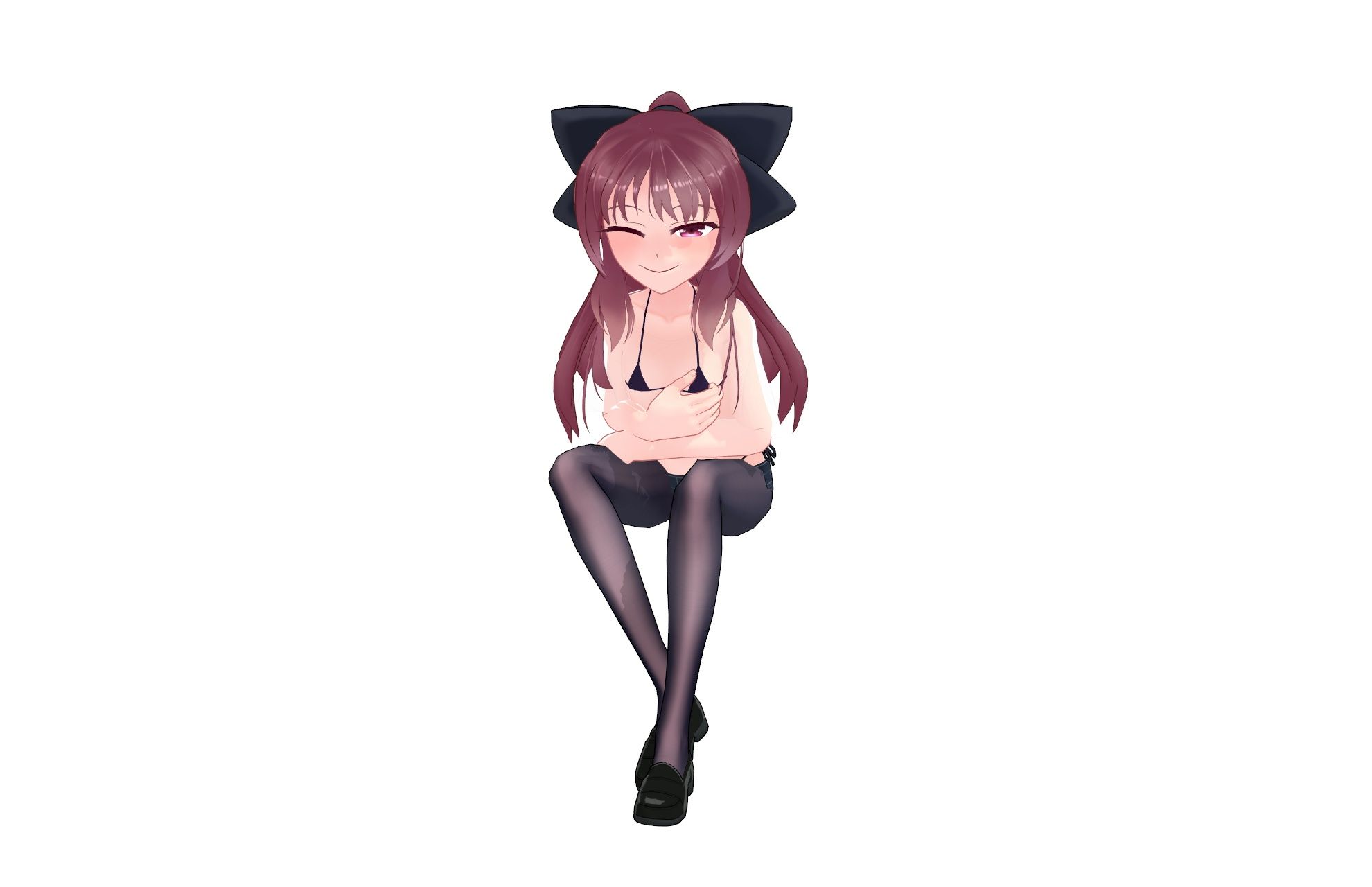 サンプル画像5:3Dモデル_PMX_つむぎちゃん_2018年冬(ピンキーweb) [d_148011]