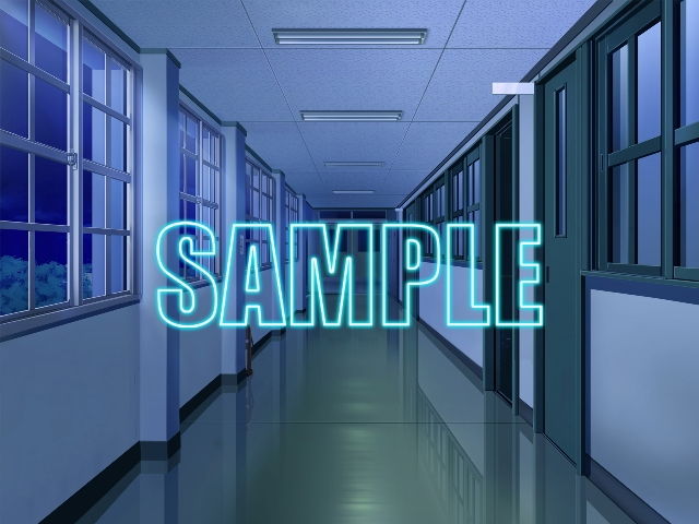 サンプル画像4:背景素材:学校廊下1(少年舎) [d_148140]