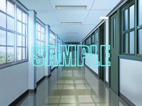 背景素材:学校廊下1無料サンプル画像