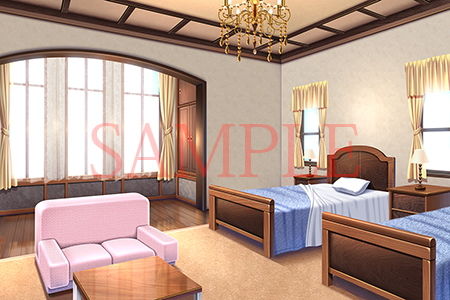 サンプル画像2:著作権フリー背景CG素材「寮の部屋」(キュキュキュのQのQ) [d_148231]