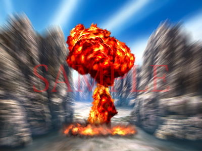 サンプル画像1:著作権フリー背景CG素材「爆発エフェクト」(キュキュキュのQのQ) [d_148313]