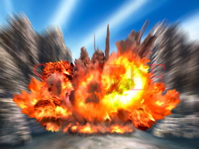 サンプル画像2:著作権フリー背景CG素材「爆発エフェクト」(キュキュキュのQのQ) [d_148313]