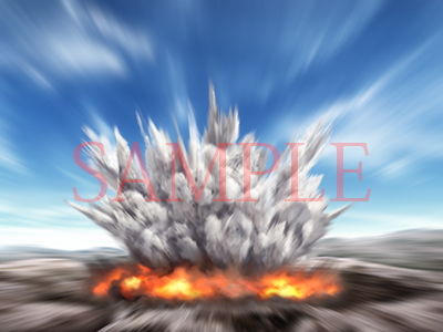 サンプル画像3:著作権フリー背景CG素材「爆発エフェクト」(キュキュキュのQのQ) [d_148313]