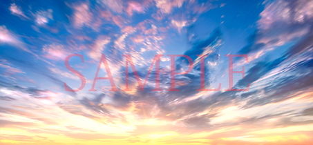 サンプル画像2:著作権フリー背景CG素材「雲素材と夕焼け」(キュキュキュのQのQ) [d_148526]