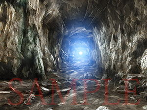 サンプル画像2:著作権フリー背景CG素材「洞窟」(キュキュキュのQのQ) [d_148647]