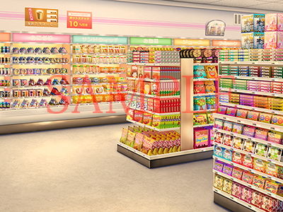 サンプル画像2:著作権フリー背景CG素材「コンビニ店内」(キュキュキュのQのQ) [d_148748]
