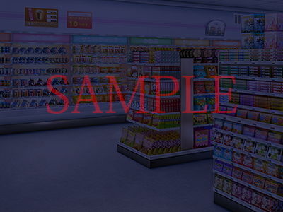 サンプル画像3:著作権フリー背景CG素材「コンビニ店内」(キュキュキュのQのQ) [d_148748]