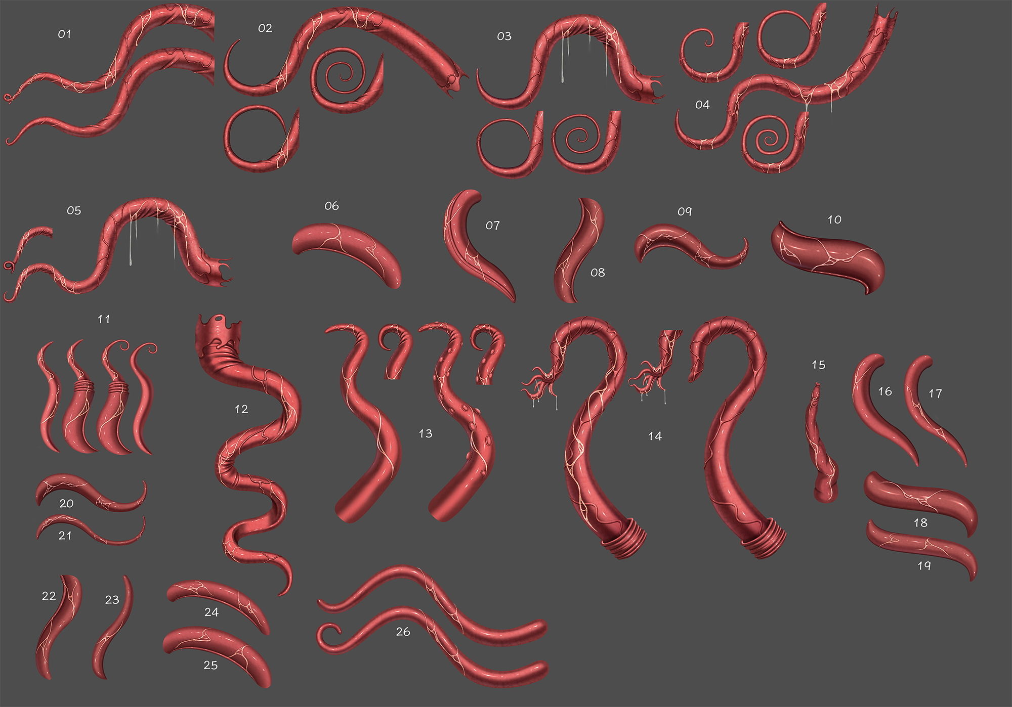 サンプル画像1:著作権フリー背景CG素材「触手素材4」(キュキュキュのQのQ) [d_152409]