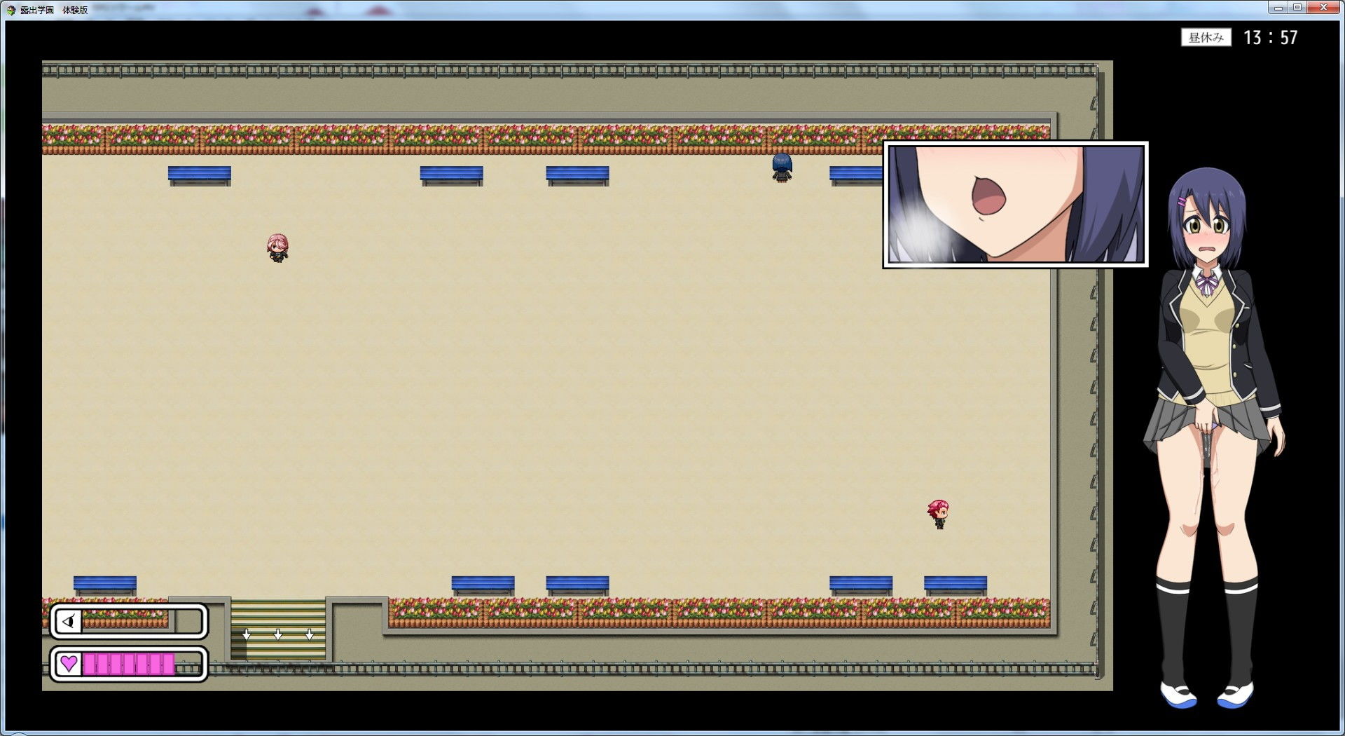 サンプル画像4:露出学園【スニークアクション露出プレイングゲーム】(H.H.WORKS.) [d_152658]