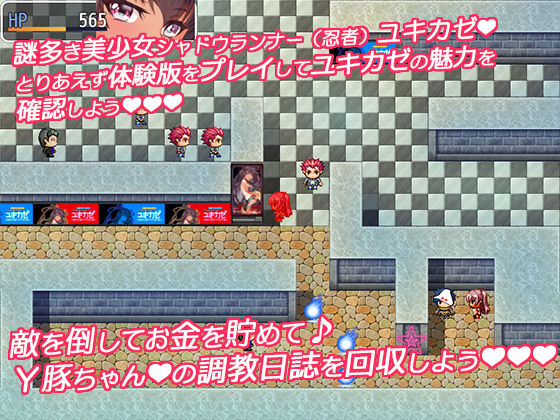 サンプル画像1:迷路アクションRPGシャドウランナーユキカゼ～寝取られ堕ちたちっぱい忍～(アリオンキャンバス) [d_153774]