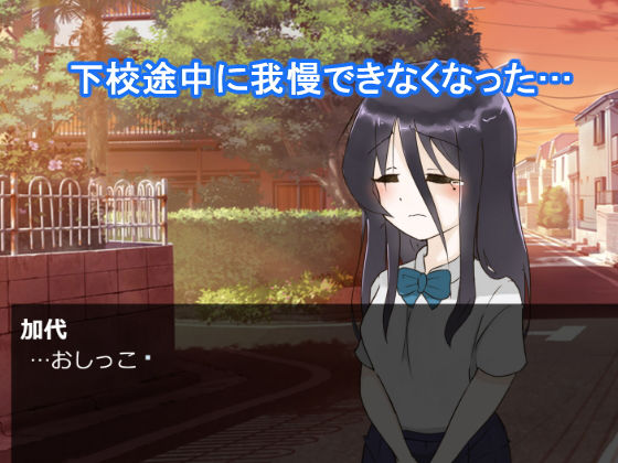 サンプル画像2:カヨのおしっこ我慢事情 -下校中におしっこ我慢出来なくなって-(300c.c.) [d_157774]