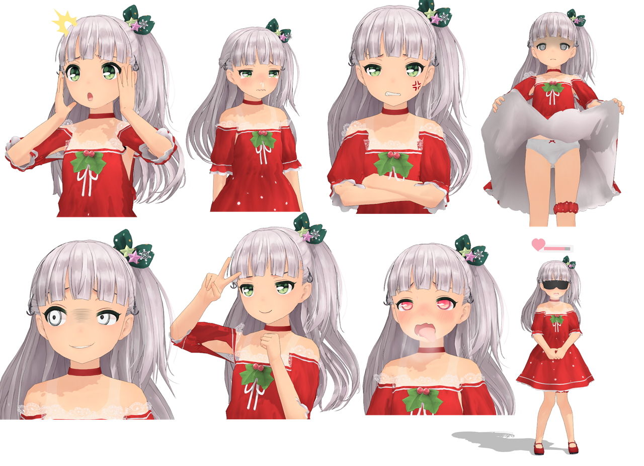 サンプル画像2:【MMDモデル】マエストラーレ、クリスマス衣装 Ver.1.0(Salmon Pink Planet) [d_161251]